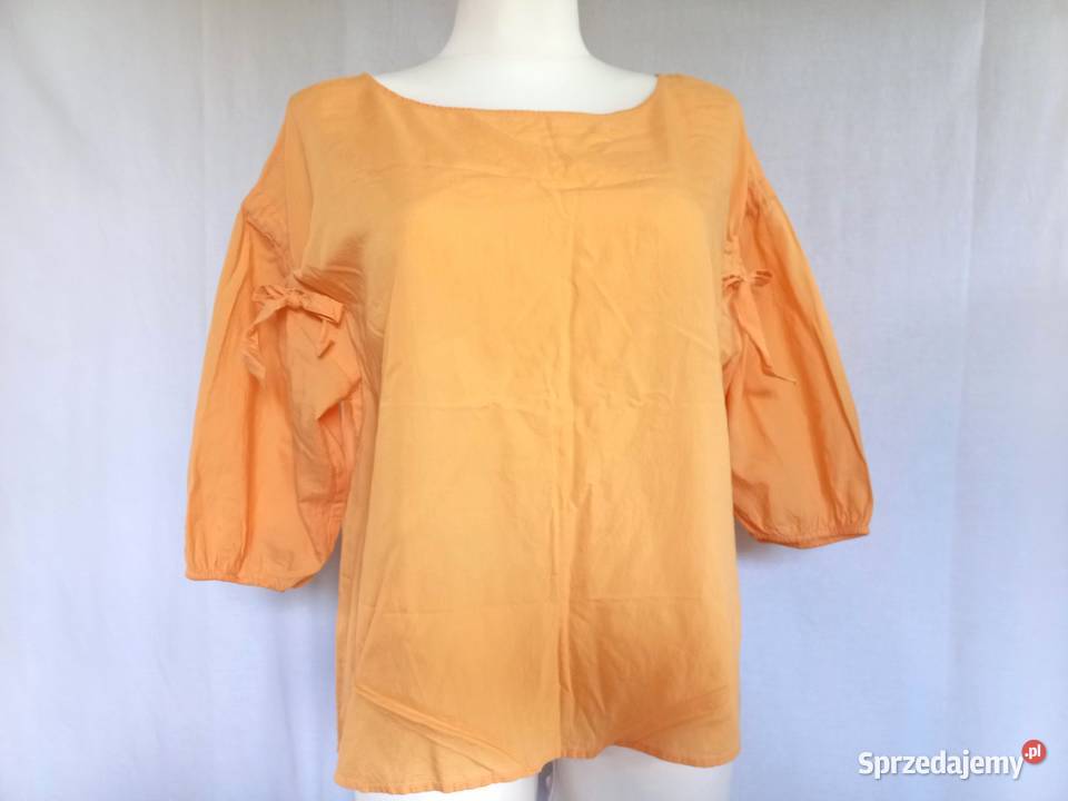 Bluzka żółta Letnia r 40 Bawełna ozdobne rękawy krótki Białystok