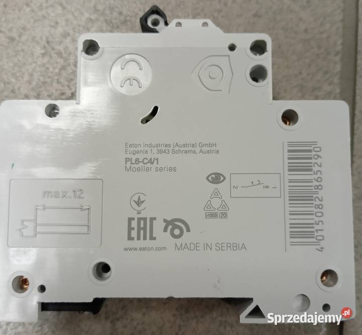 Sprzedam wyłączniki nadprądowe 1P C 4A 6kA AC