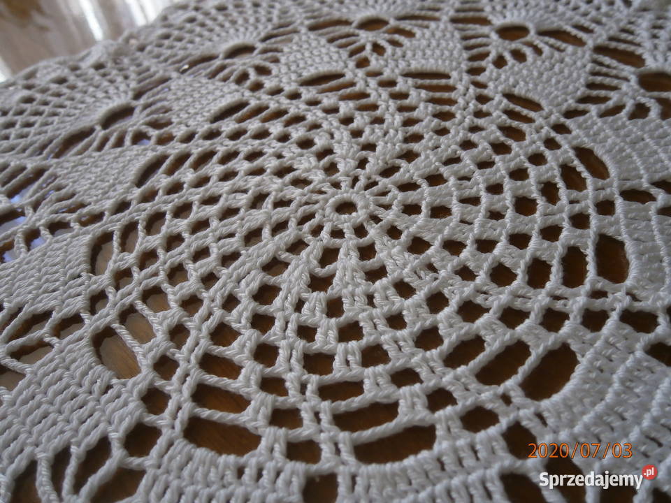 Szydełkowa serwetka biały Obrusy i serwety Oleśnica