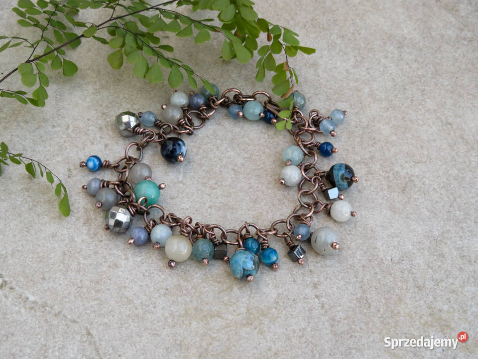 Miedziana bransoletka mix kamieni Bransoletki Wieliczka sprzedam
