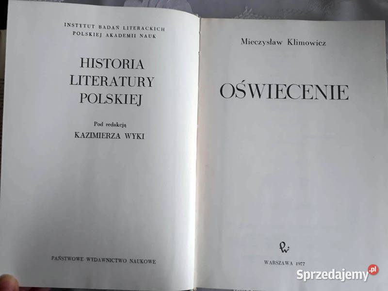 Oświecenie Mieczysław Klimowicz Kielce sprzedam