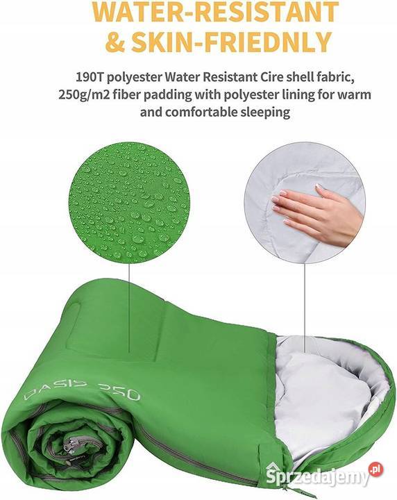 ŚPIWÓR KEMPINGOWY KINGCAMP OASIS 250 190 X 75 Zamość