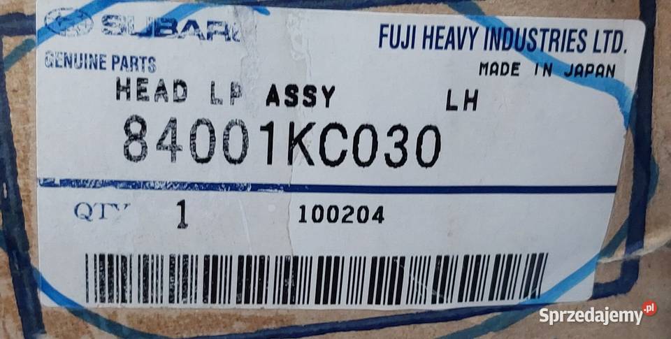 LAMPA REFLEKTOR LEWY PRZÓD SUBARU VIVIO 9397 Lampy przednie Mielęcin sprzedam