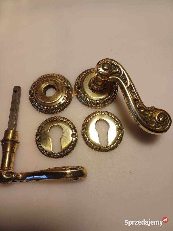 Klamki z rozetami Mosiądz