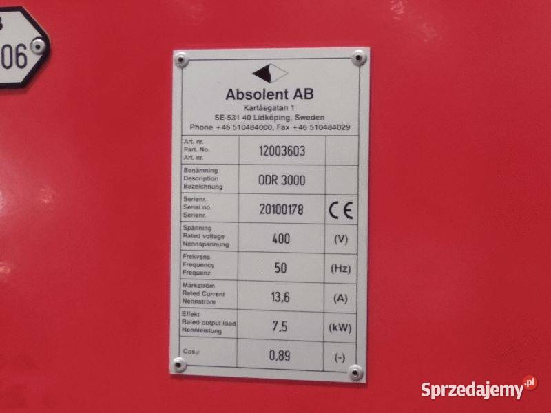 Filtr filtry Absolent ODR3000 Hepa I i II Łódź