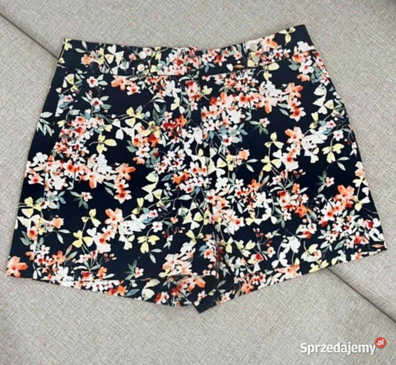 Navy letnie wiosenne szorty plażowe z kwiatowym Łódź