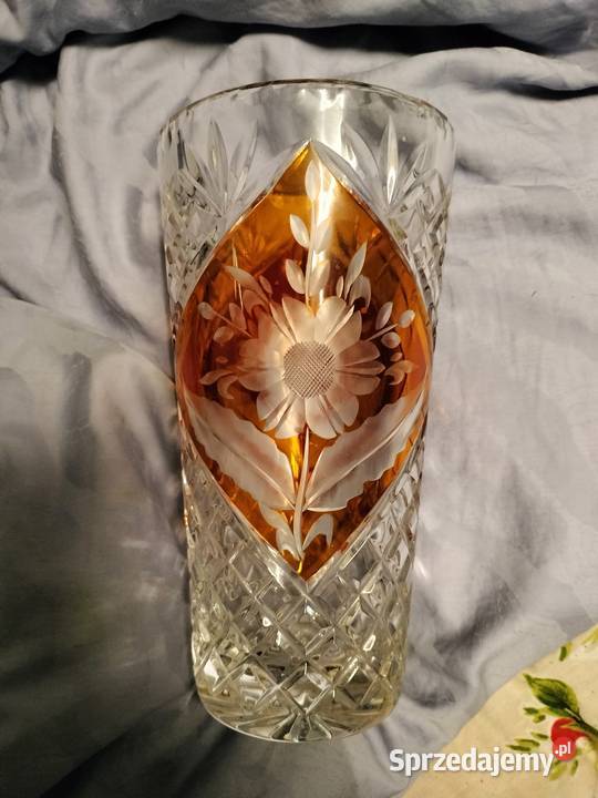 Kryształowy wazon 21 wysokość PRL Porcelana i szkło Choszczno