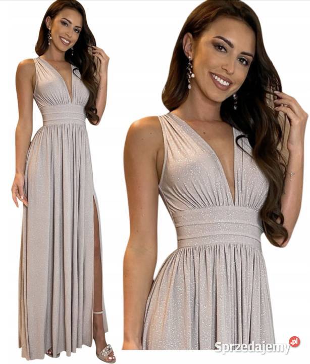 Suknia brokatowa sukienka wieczorowa elegancka