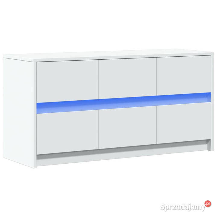 Szafka TV z LED biała 100x34x50 materiał