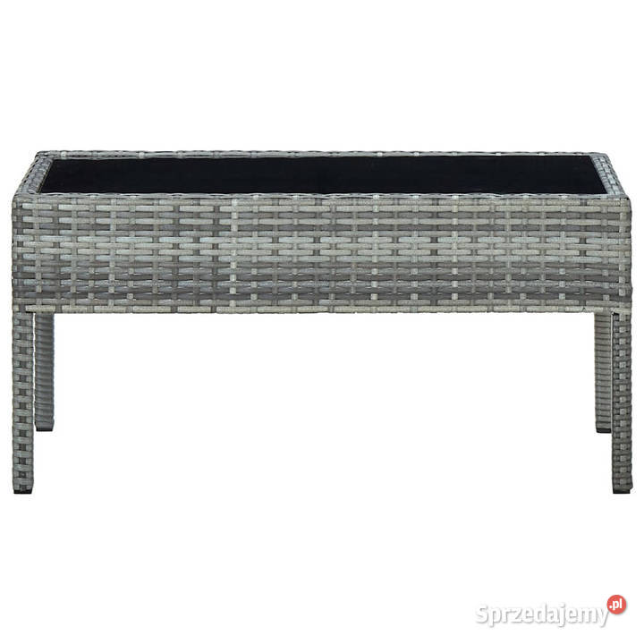Stolik ogrodowy szary 75x40x37 rattan PE WM45905 mazowieckie Warszawa