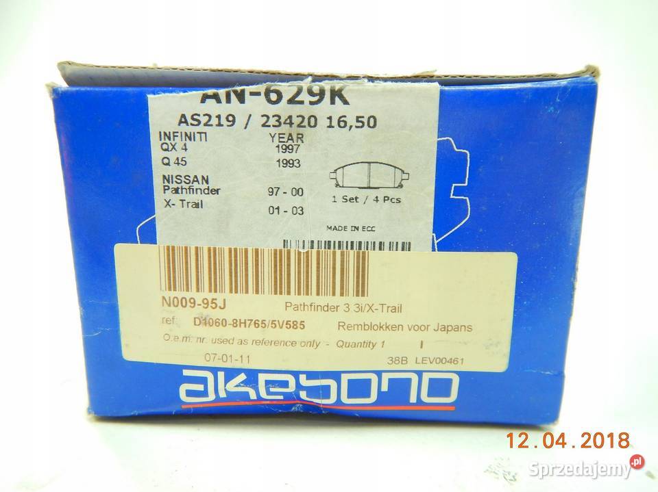 KLOCKI HAMULCOWE INFINITI QX4 NISSAN PATHFINDER