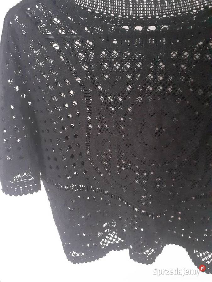 bluzka ażurowa szydełkowa Next L M czarny Gdańsk