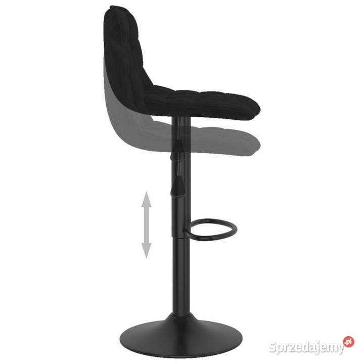 Stołki barowe 2 czarne obite aksamitem WM333988 Warszawa