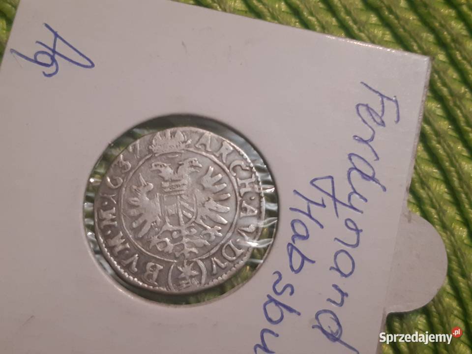 moneta Królestwa Czech z 1637r podlaskie Łomża