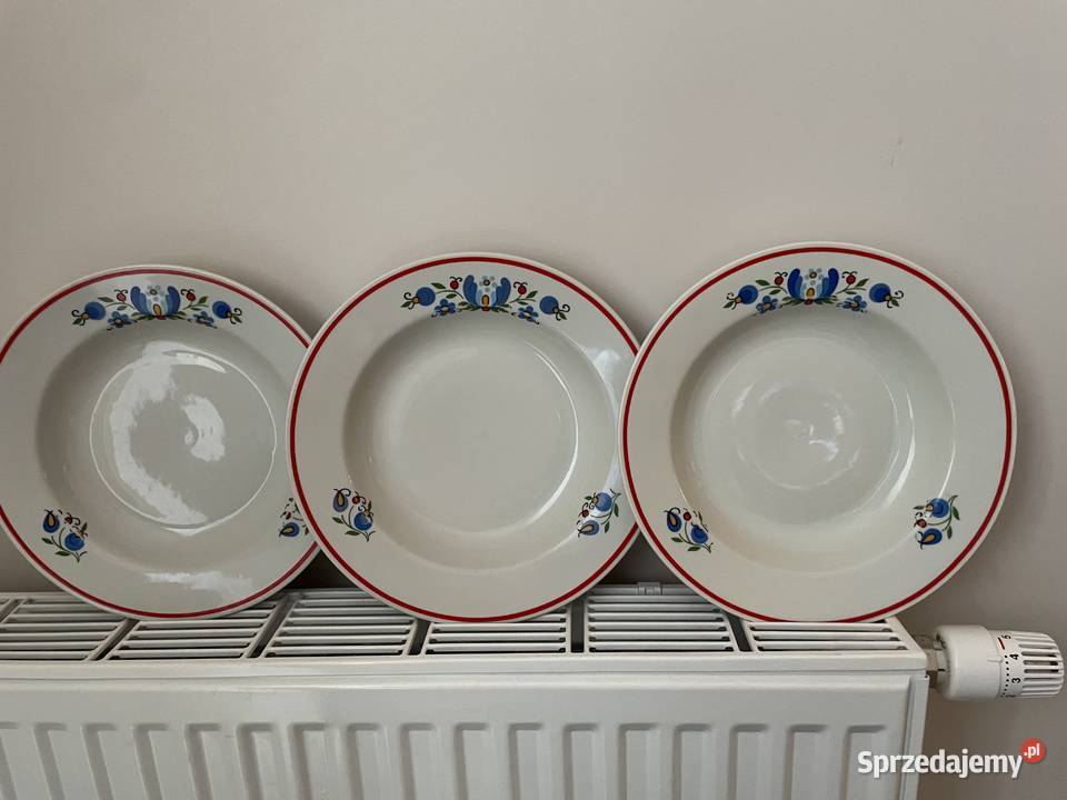 Lubiana wzór kaszubski talerz obiadowy PRL Pruszcz Gdański