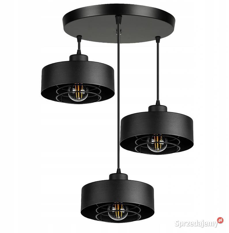 LAMPA WISZĄCA SUFITOWA ŻYRANDOL potrójna czarna sprzedam