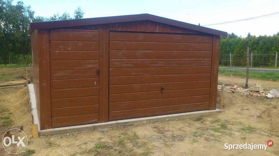 BLASZAK Drewnopodobny Złoty Dąb Garaże Blaszane 20m2 Kamień Pomorski
