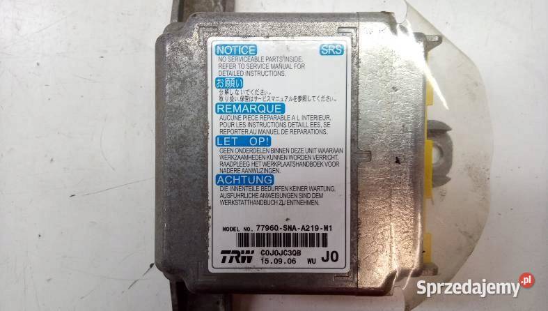 SENSOR AIRBAG MODUŁ Honda Civic VIII Rok produkcji 2007 Komputery
