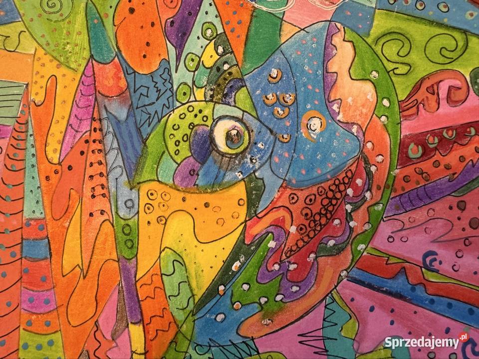 Obraz Struktura A4 oprawiony wielokolorowy Warszawa sprzedam