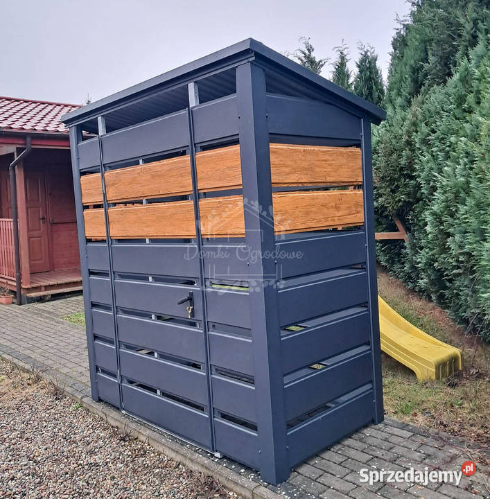 Wiata śmietnikowa 16x08m Antracyt Schowek