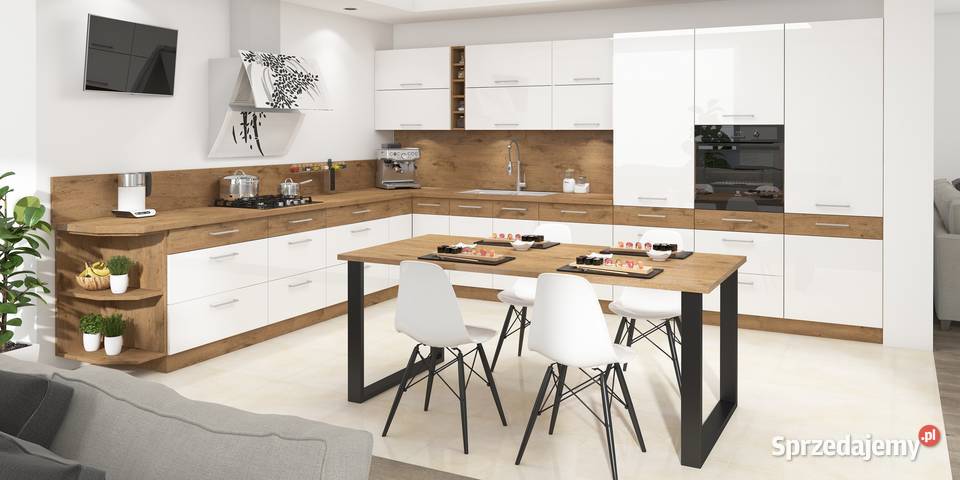 Meble kuchenne szafki VIGO BIAŁY POŁYSK DĄB