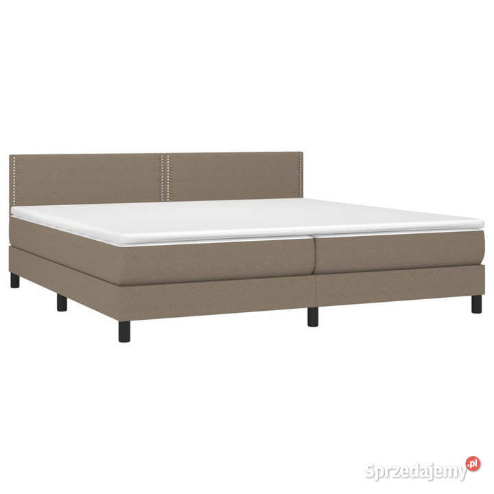 Łóżko kontynentalne z materacem taupe tkanina 203cm Warszawa