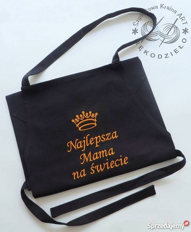 Fartuch z HAFTEM napisem imieniem PREZENT Dzień Toruń