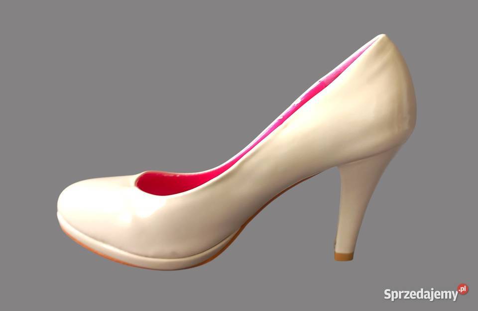 Klasyczne eleganckie ecri szpilki SDS 37 skóra Chrzanów