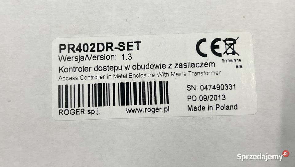 KONTROLER DOSTĘPU ROGER PR402DRSET Gdańsk