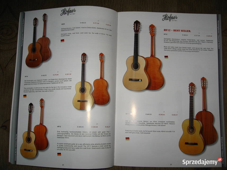 Hofner 2018 Confidential guitar catalog katalog Instrumenty Kępice