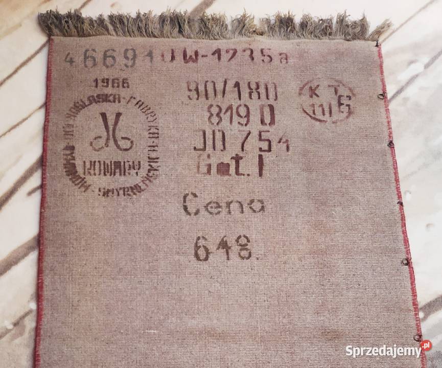 dywan wełniany makata Kowary PRL 1966 Warszawa