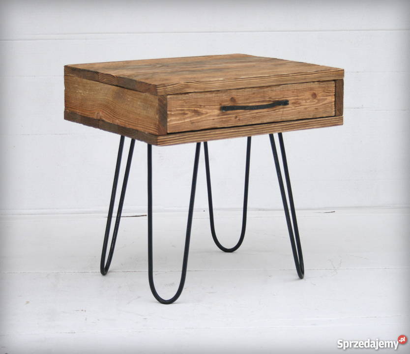 Szafka nocna stolik | loft industrialna skandynawska drewno