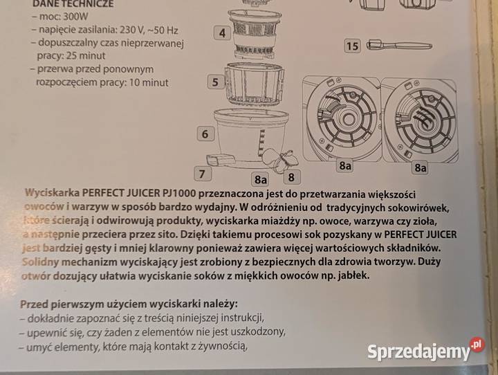Wyciskarka Eldom PJ1000 AC NOWA użyta 2x Silnik Piła