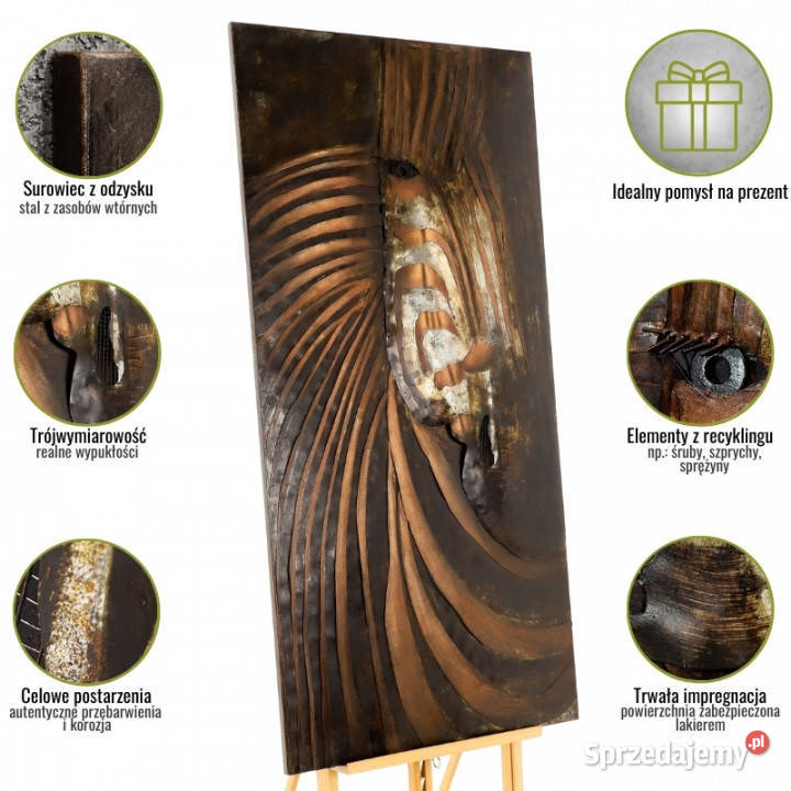Obraz metalowy 3D LOFT NATURA ZEBRA 75x150 Obrazki i obrazy Chmielnik