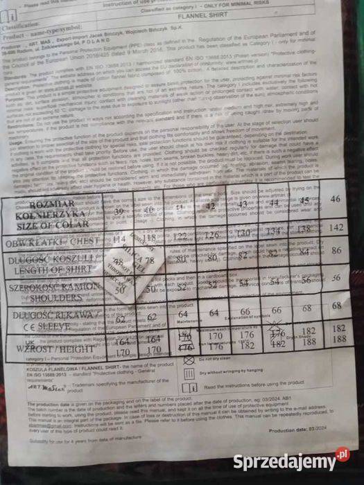 Koszula flanelowa zachodniopomorskie sprzedam