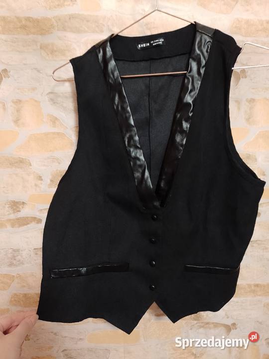 4042 LXL Shein Czarna biznesowa kamizelka