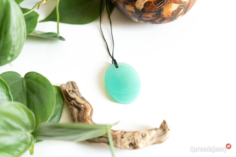 Turkusowy wisiorek owalny 39x3 świecący w mazowieckie