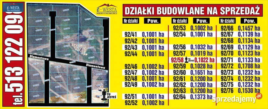 Działka Piaskowo 1001m2 120zł/m2