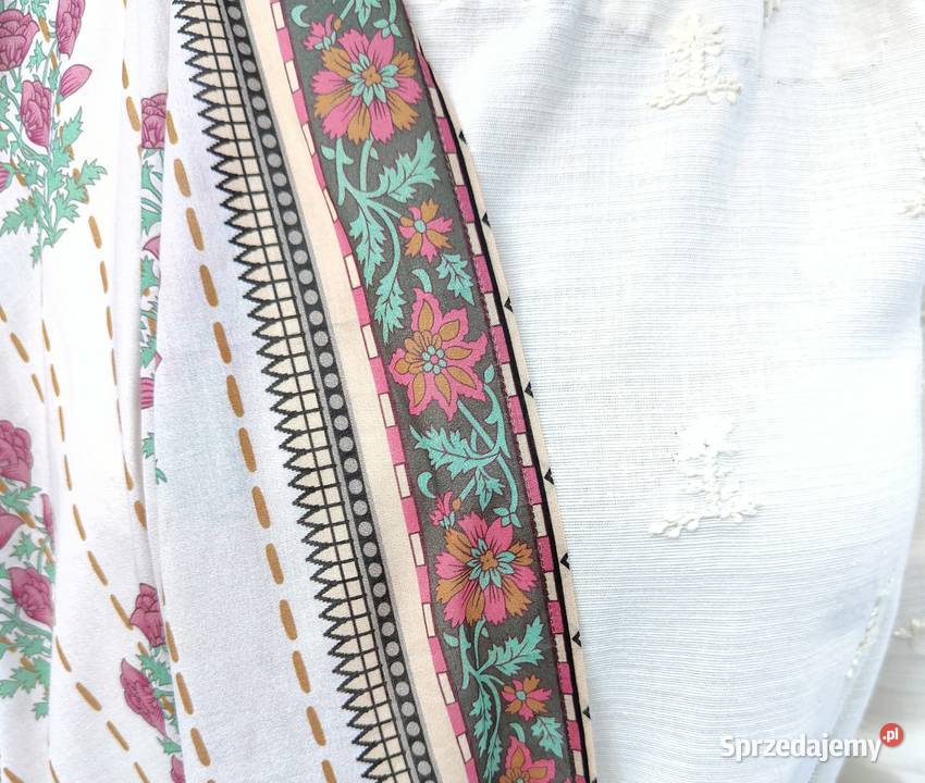 Duża chusta szal dupatta kwiaty bawełna orient Szczecin sprzedam
