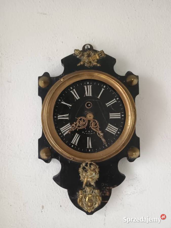 Francuski zegar wiszący mosiężny ścienny Rzeszów