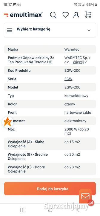 Grzejnik elektryczny Olsztyn