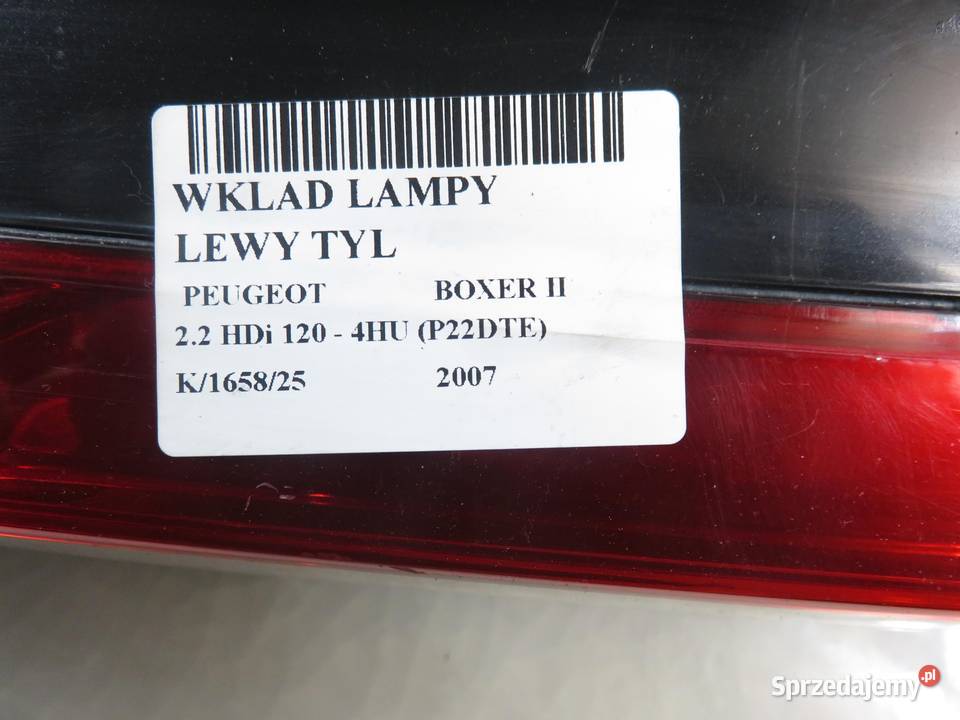 LAMPA LEWA TYLNA PEUGEOT BOXER II małopolskie