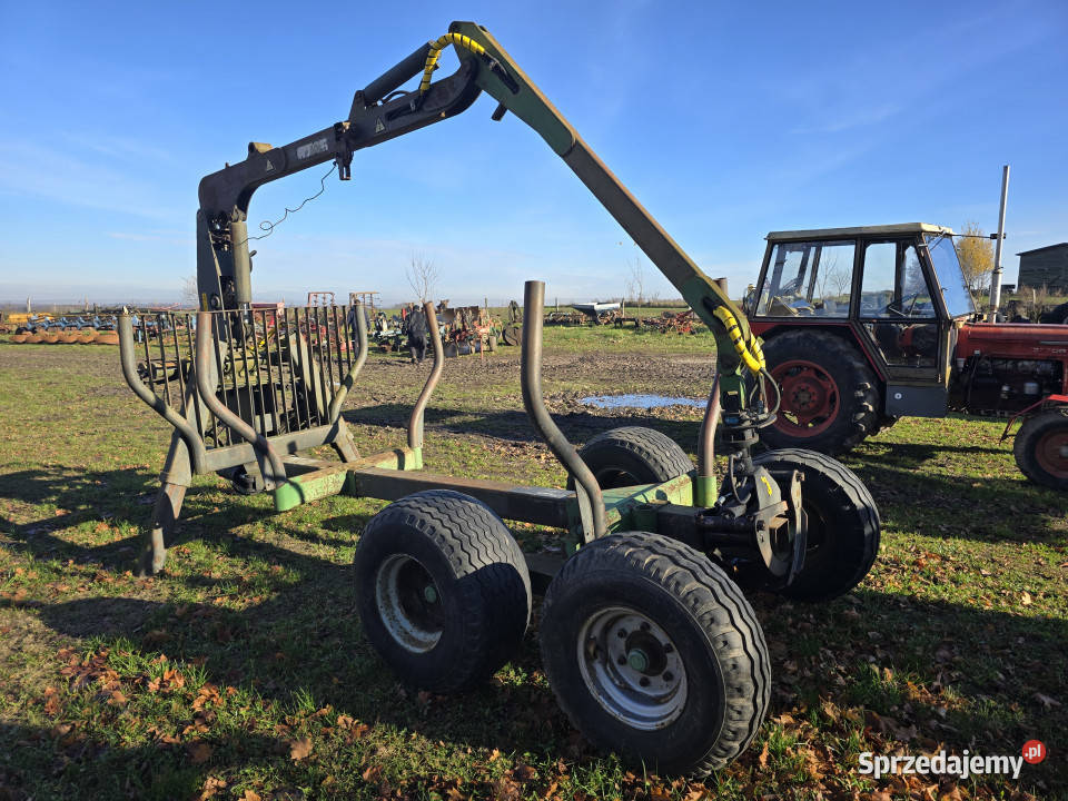 Przyczepa leśna KALLEFALL 15 Sweden z żurawiem i Litwinki