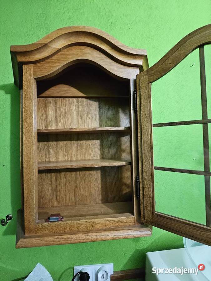Mała witryna dębowa serwantka łódzkie Bednary