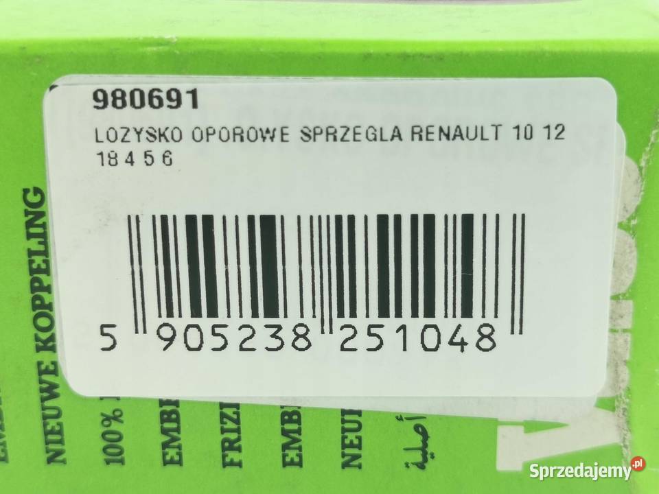 ŁOŻYSKO OPOROWE SPRZĘGŁA RENAULT 10 12 18 4 5 6