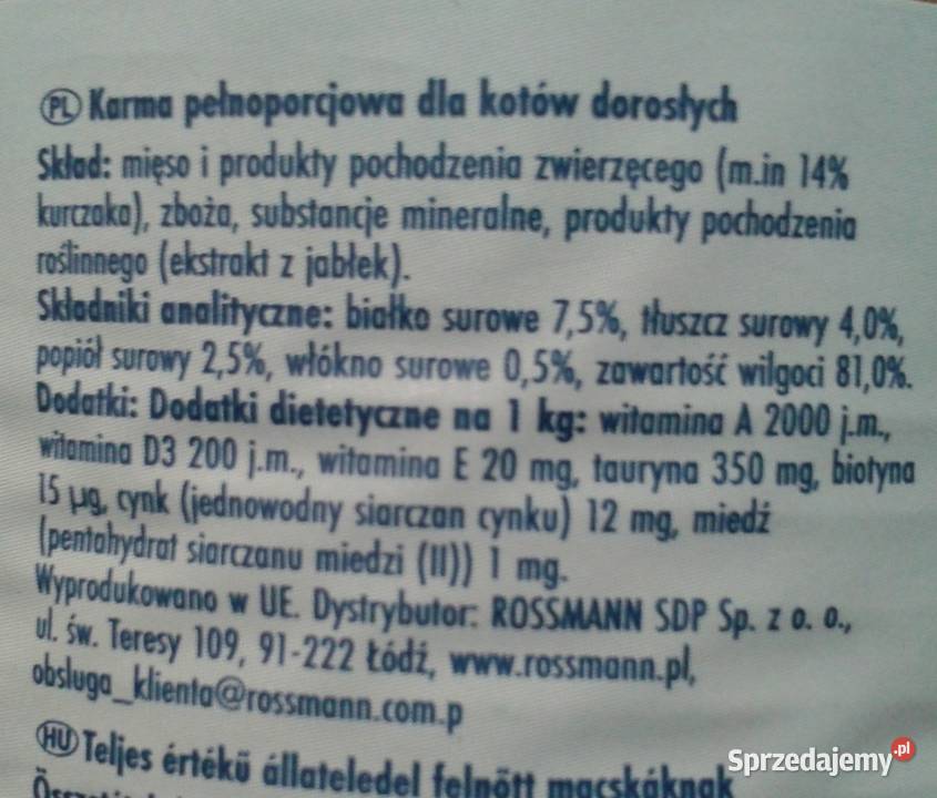 Winston Karma kotów bez cukru z KURCZAKIEM opolskie Strzelce Opolskie