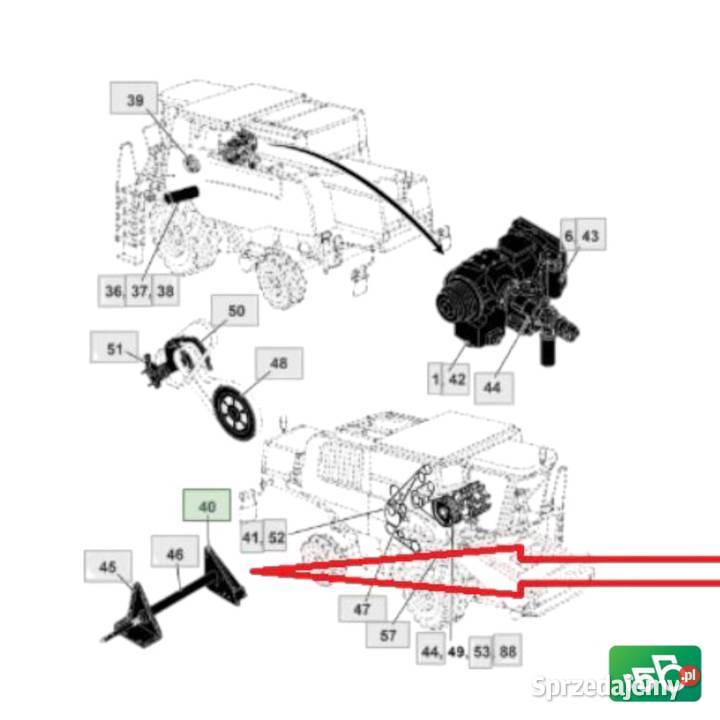 Półkrążek Wał Główny H115755 John Deere 9640 WTS Wilkowo