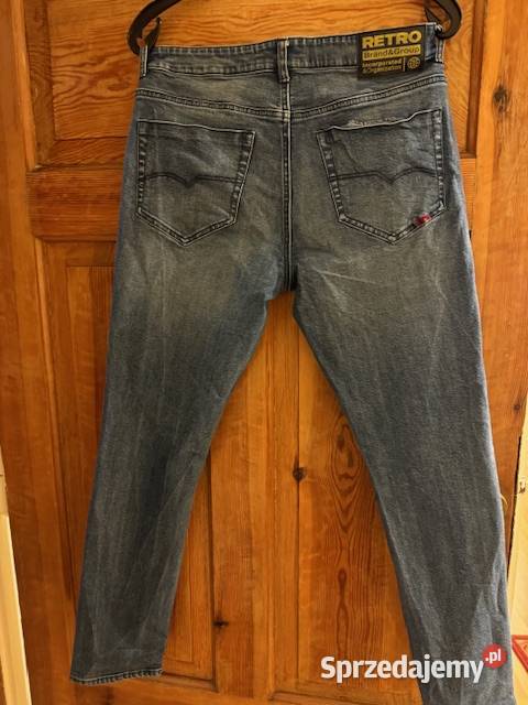 Spodnie męskie jeansy 44 granatowe Retro Brand Częstochowa sprzedam