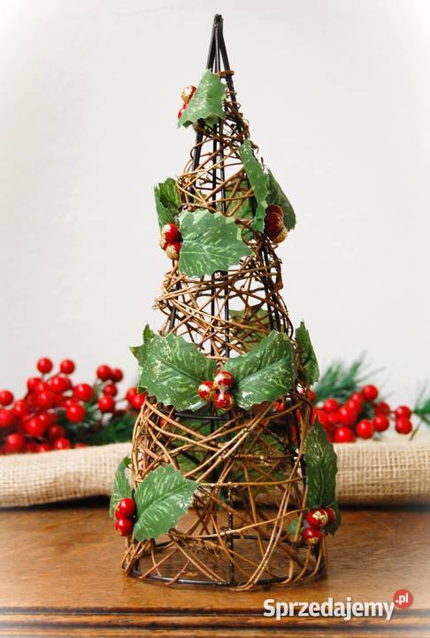Choinka pleciona ostrokrzew ozdoba świąteczna Wyposażenie wnętrz Lublin sprzedam