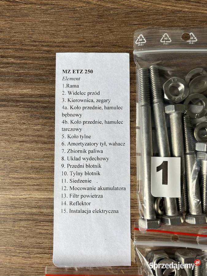 NOWY KOMPLET ŚRUB ŚRUBY NIERDZEWNE MZ ETZ 250 Bielsko-Biała